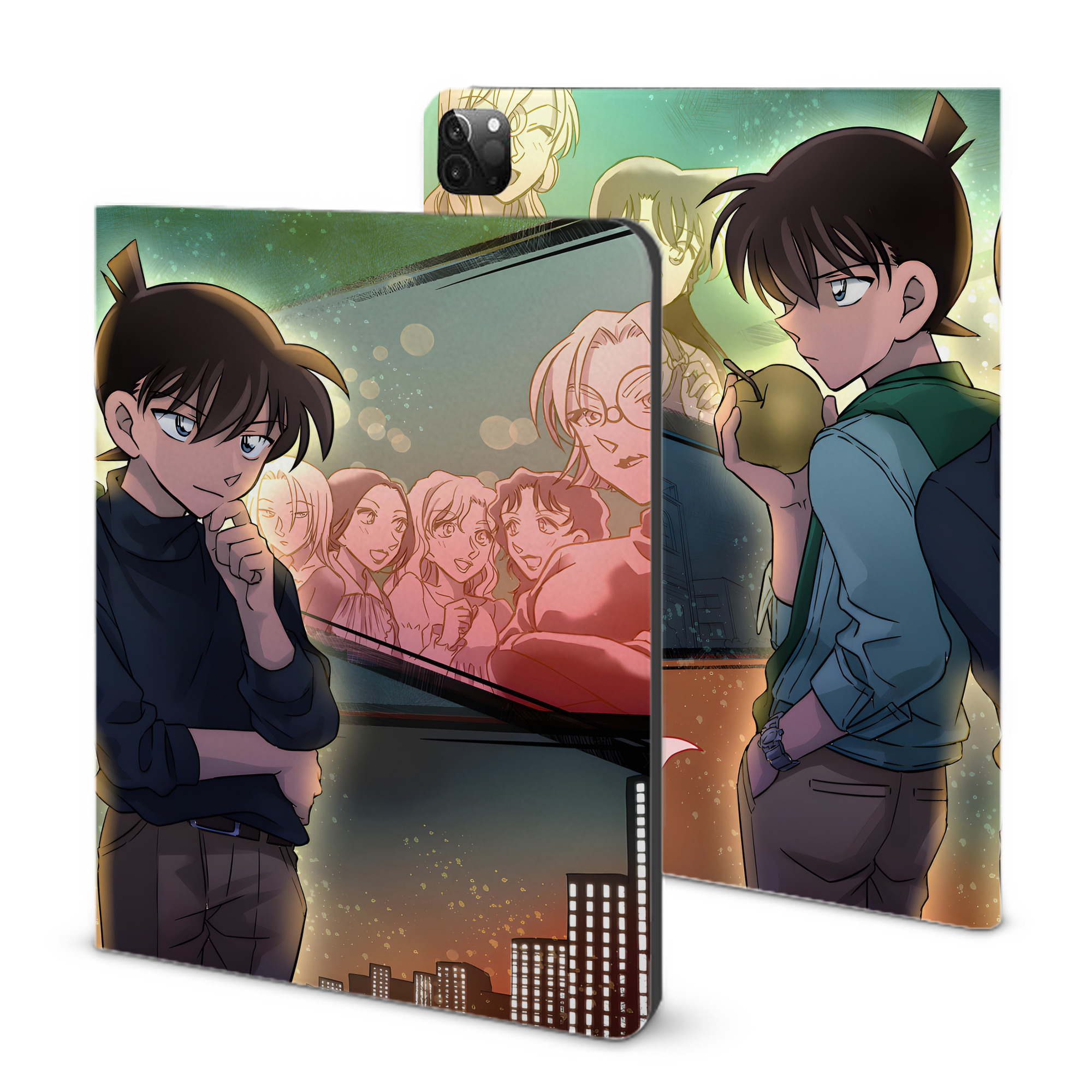 （画像用） 名探偵コナン Detective Conan IPadケース ペンホルダー付き ブックスタイルデザイン